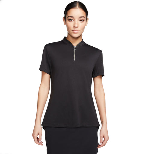 Nike Dri Fit Womens Short Sleeve Golf Polo - 010 BLACK/XL