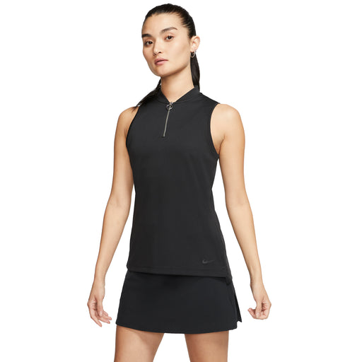 Nike Dri-FIT Zip Womens Sleeveless Golf Polo - 010 BLACK/XL