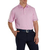FootJoy Lisle Space Dye Microstripe Self Collar Pink Mens Golf Polo