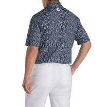 Load image into Gallery viewer, FootJoy Lisle Flower Print Self Collar Nvy  M Polo
 - 2