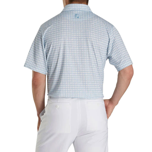 FootJoy Lisle G Fray Print Self Collar Wht M Polo