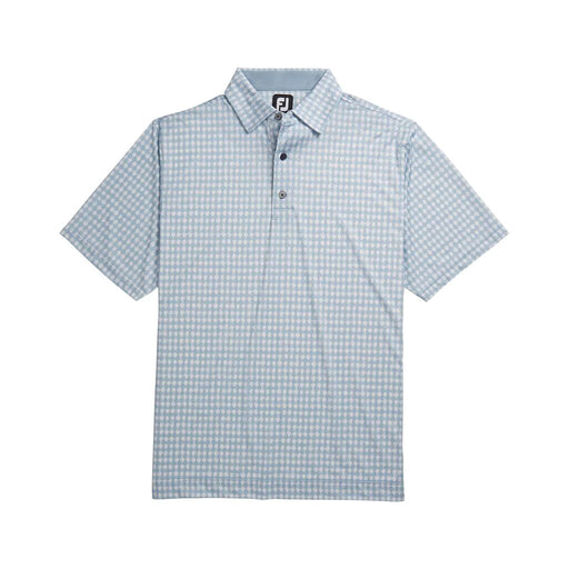 FootJoy Lisle G Fray Print Self Collar Wht M Polo