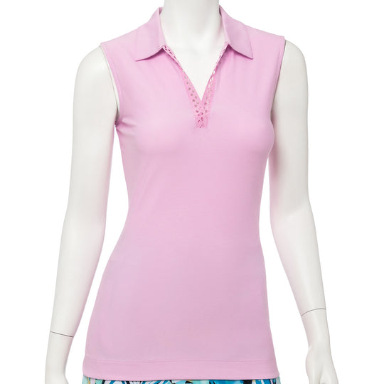 EP NY Bora Bora Snakeskin Laser Trim Womens Sleeveless Golf Polo