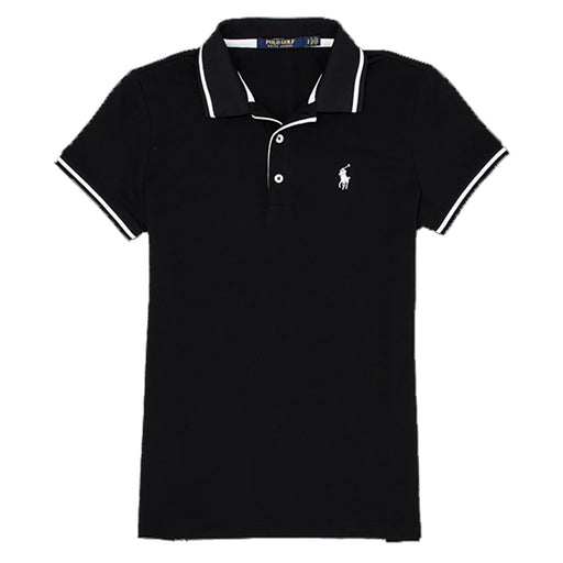 Polo Golf Perf Pique Val Black Womens Golf Polo