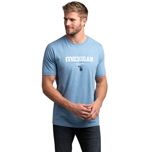 TravisMathew Mackinac Mens T-Shirt - Hthr Blue/XXL