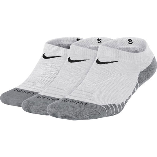 Nike Dry Cushion 3 Pack Kids No Show Socks - White/Grey/Blk/M