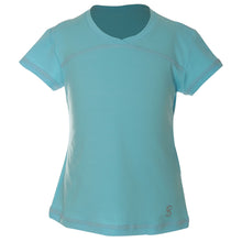 Load image into Gallery viewer, Sofibella UV Colors Girls SS Tennis Shirt - Baby Boy Blue/L
 - 2