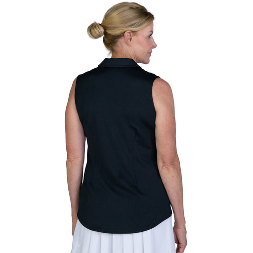 JoFit Jacquard Black Womens Sleeveless Golf Polo