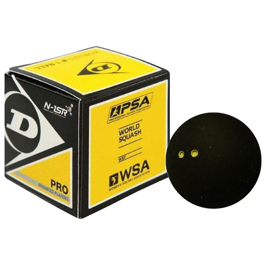 Dunlop Pro Double Dot Yellow Squash Balls - One Dozen