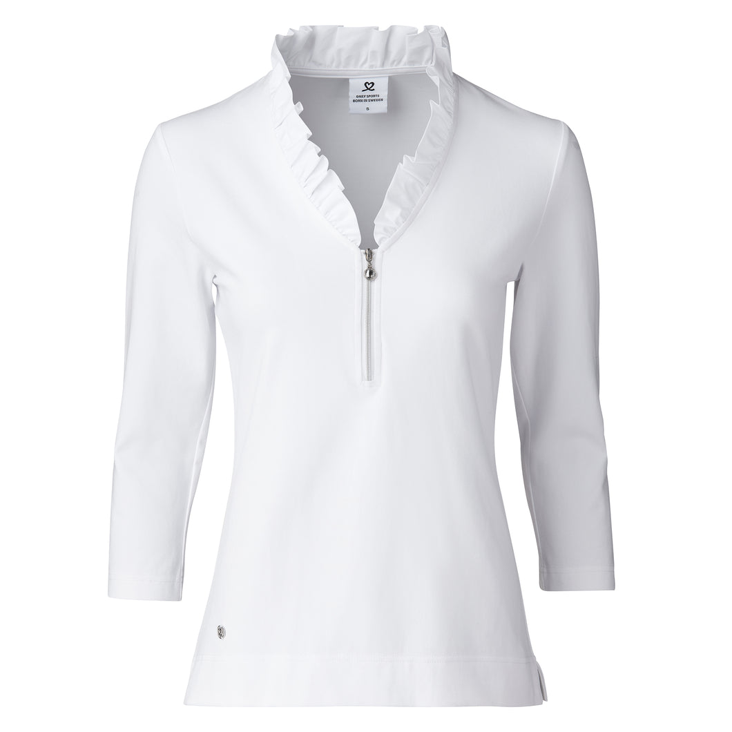 Daily Sports Patrice 3/4 WHT Womens Golf Polo
