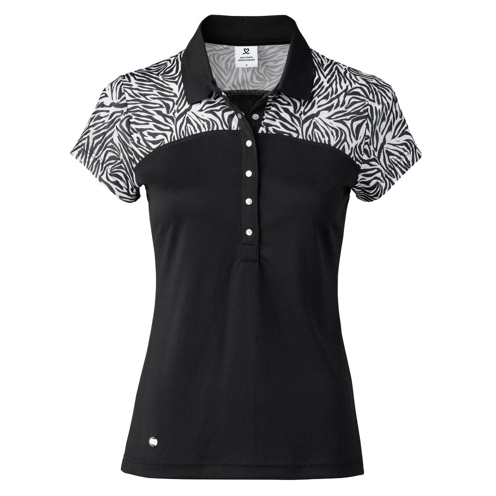 Daily Sports Zilian Black Womens Golf Polo - BLACK 999/XXL