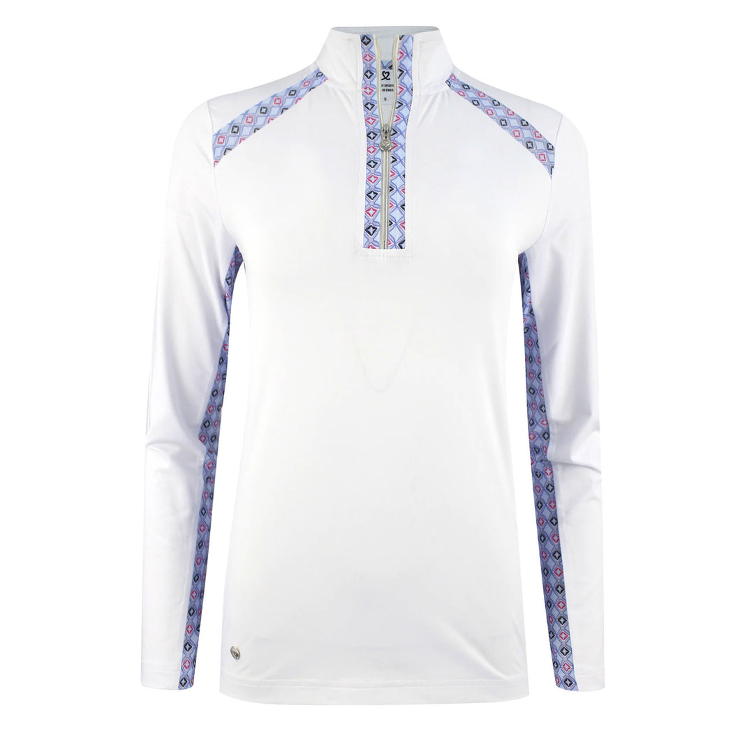 Daily Sports Sue White Women Long Sleeve Golf Polo - WHITE 100/XXL