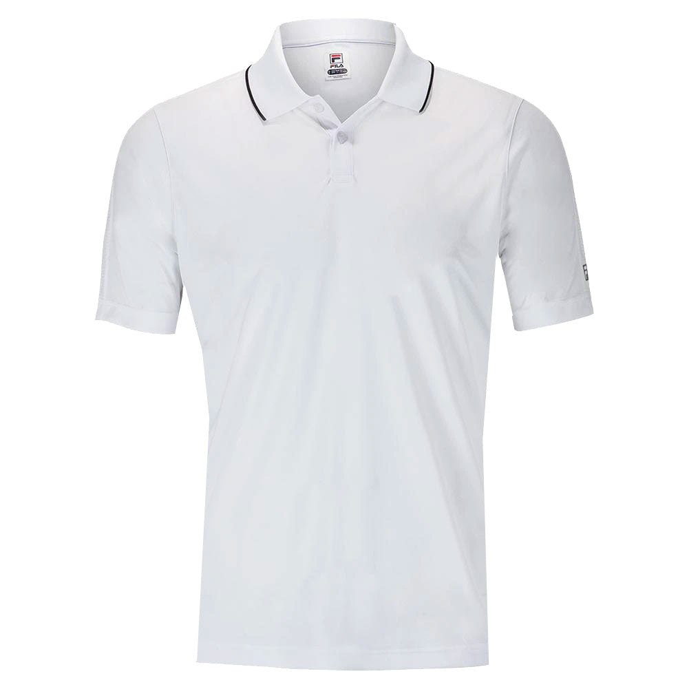 Fila Essentials Piped Mens Tennis Polo - WHITE 100/XXL