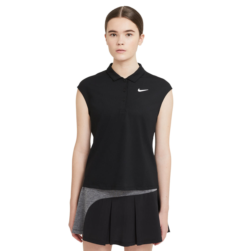 NikeCourt Victory Womens Tennis Polo - BLACK 010/XL