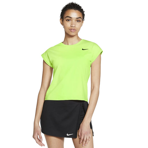 NikeCourt Dri-FIT Victory Womens Tennis Shirt - LIME GLOW 345/XL