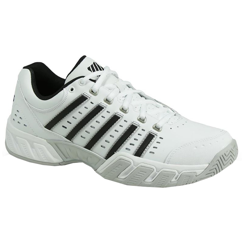 K-Swiss Bigshot Light Leather Mens Tennis Shoes - 14.0/WHT/BLK/SLV 129/D Medium