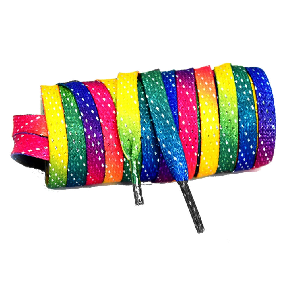 Crazy Skate Rainbow Glitter 84in Roller Skate Lace