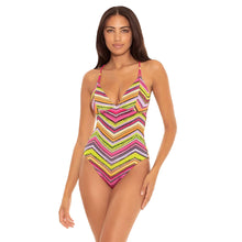 Load image into Gallery viewer, Becca Farah Reversible Multi 1PC Womens Swimsuit - Multi/L
 - 1