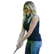 Load image into Gallery viewer, Skea Celestial Womens Sleeveless Golf Shirt - Black/L
 - 2