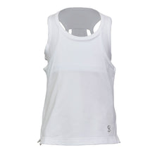 Load image into Gallery viewer, Sofibella Alignment Racerbk WH Girl Tennis Tank - White/Blanc/L
 - 1