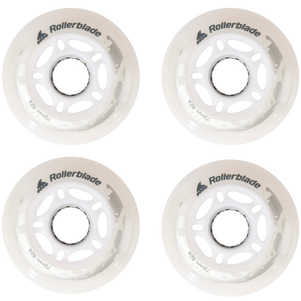 Rollerblade Moonbeams LED 72/82A Inline Skate Whls - White