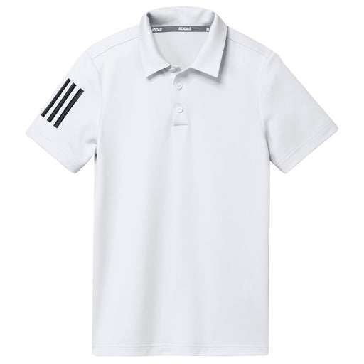 Adidas 3-Stripes Boys Golf Polo - White/XL