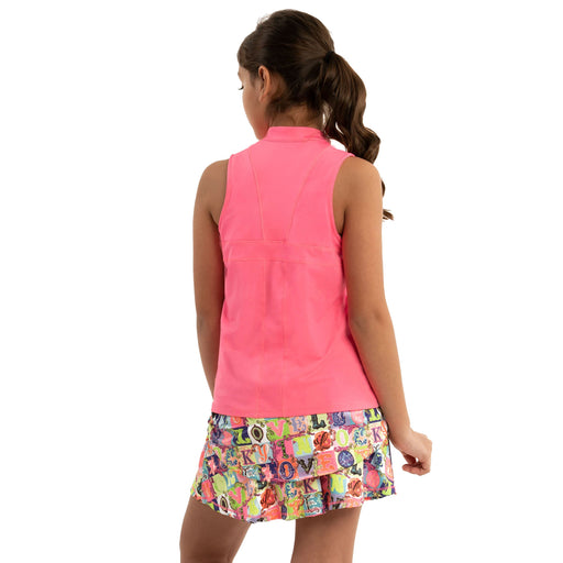 Lucky in Love Birdie Girls Sleeveless Golf Polo