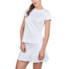Sofibella Alignment White Womens Short Sleeve Tennis Shirt