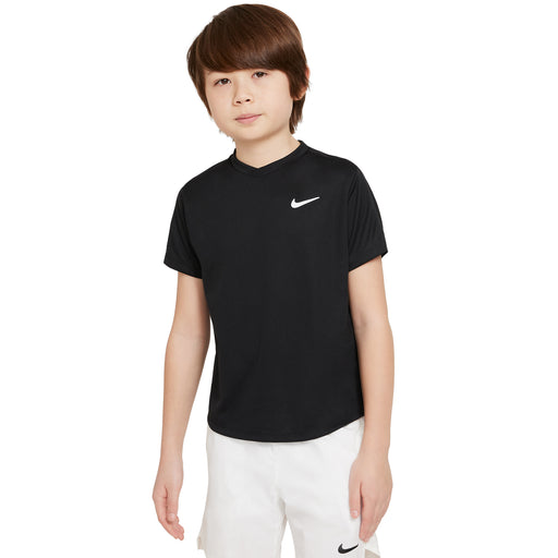 NikeCourt Dri-FIT Victory Boys Tennis Shirt - BLACK 010/XL