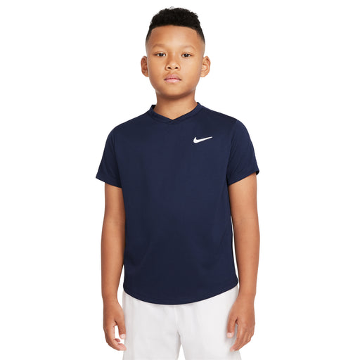 NikeCourt Dri-FIT Victory Boys Tennis Shirt - OBSIDIAN 451/XL