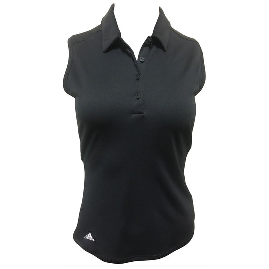 Adidas Advantage Black Womens Sleeveless Golf Polo