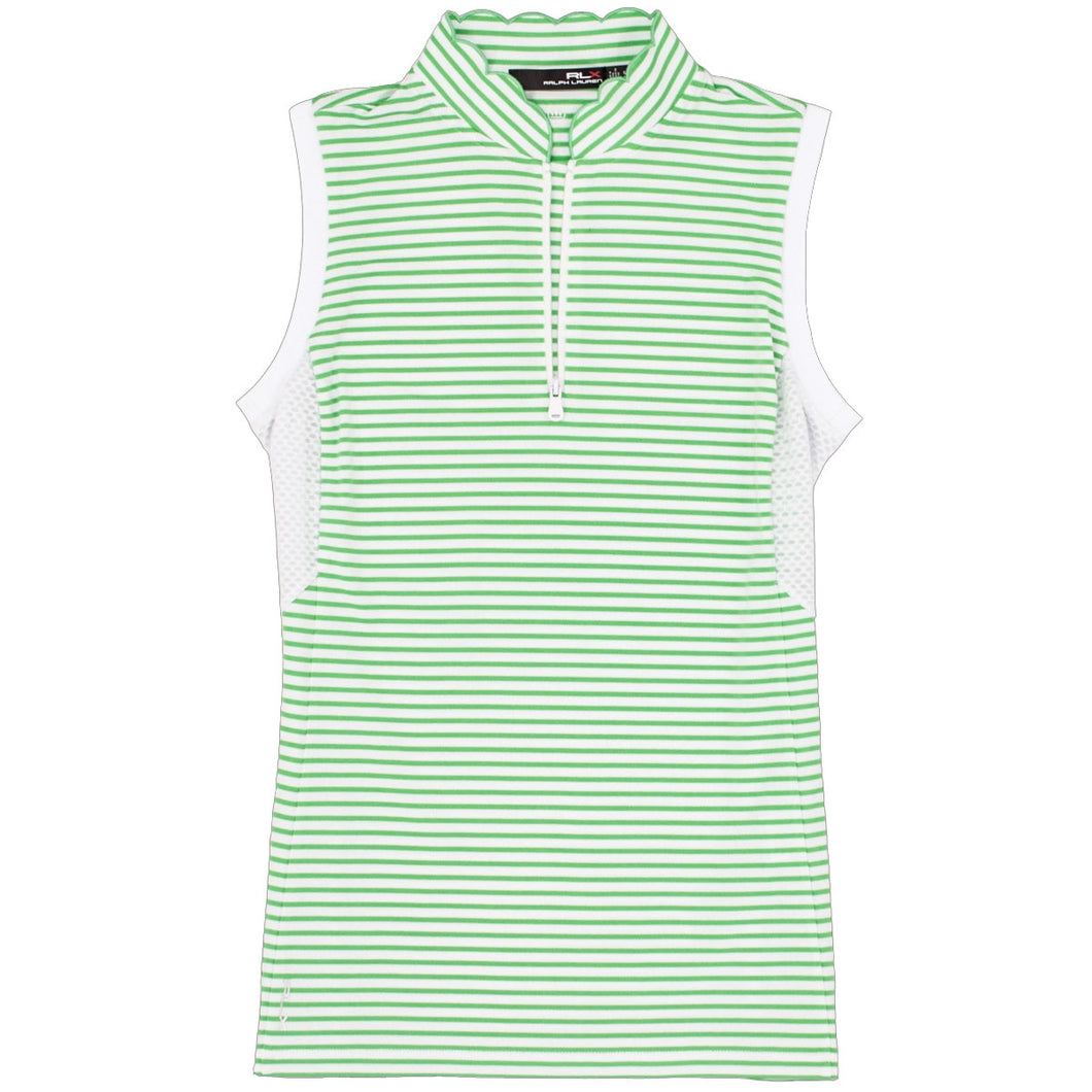 RLX Mesh Mix Green Stripe Womens SL Golf Polo