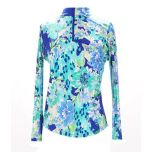 Load image into Gallery viewer, Gottex Zip Mock Womens Long Sleeve Sun Shirt - Blue Jane/XL
 - 3