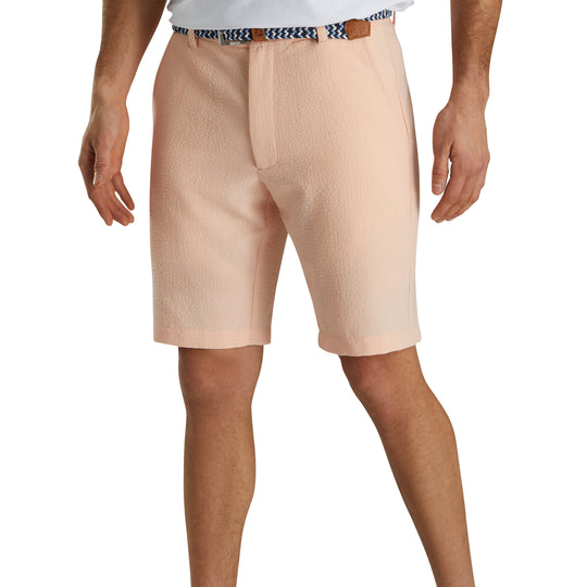 FootJoy Southern Living Performance Seersucker Peach Mens Golf Shorts