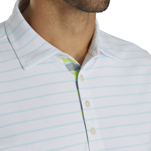 FootJoy Pique Mix Stripe Self Clr WH Men Golf Polo