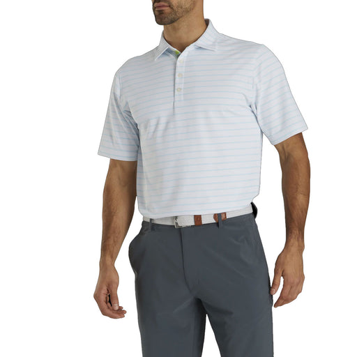 FootJoy Pique Mix Stripe Self Clr WH Men Golf Polo