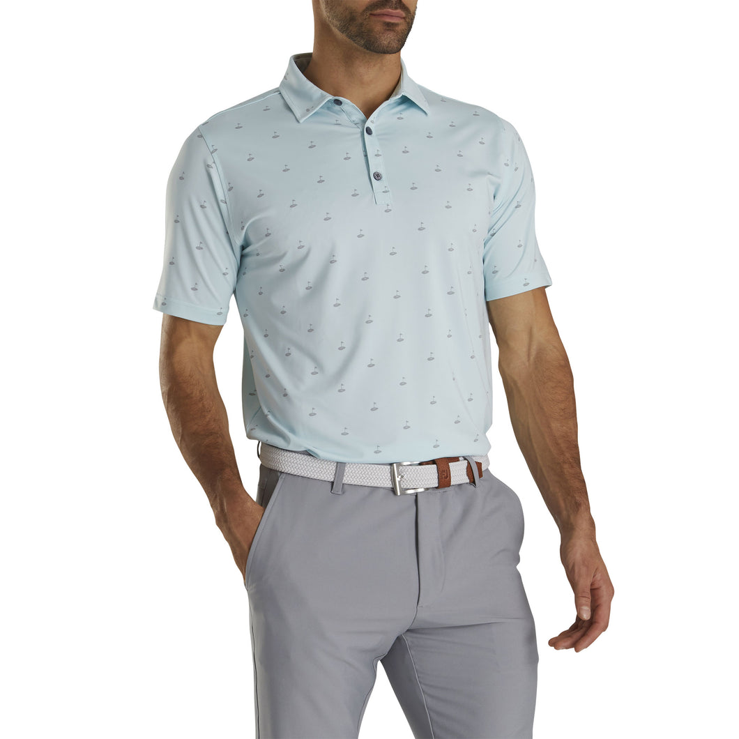 FootJoy AF Golf Print Ice Blue Mens Golf Polo