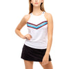 Lucky in Love Color Block Tie Back White Womens Tennis Tank Top