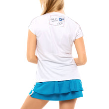 Load image into Gallery viewer, Lucky in Love Stamp It White Women SS Tennis Shirt
 - 3