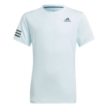 Load image into Gallery viewer, Adidas Club 3 Stripe Boys Tennis Shirt - ALMOST BLUE 450/XL
 - 1