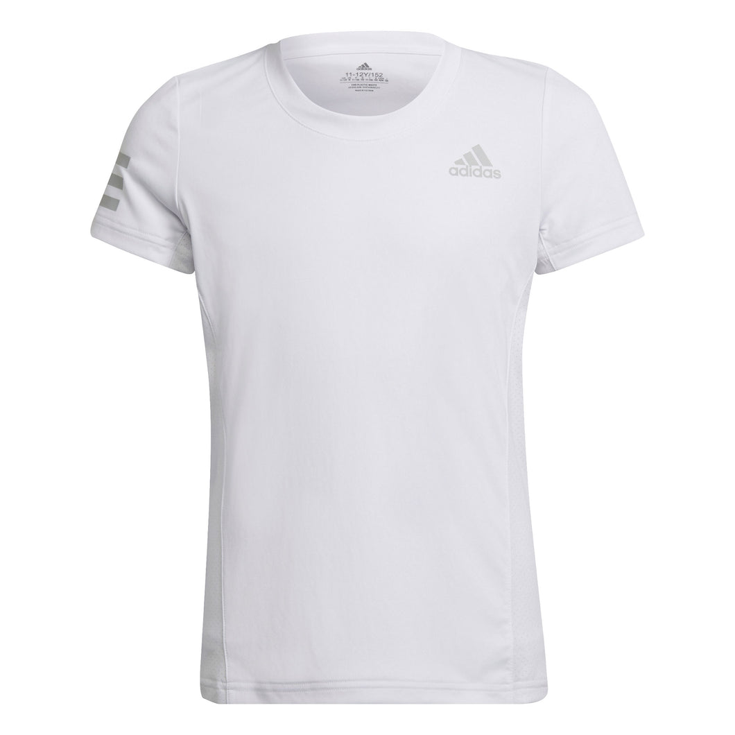 Adidas Club Girls Tennis T-Shirt - WHT/GRY2 100/XL