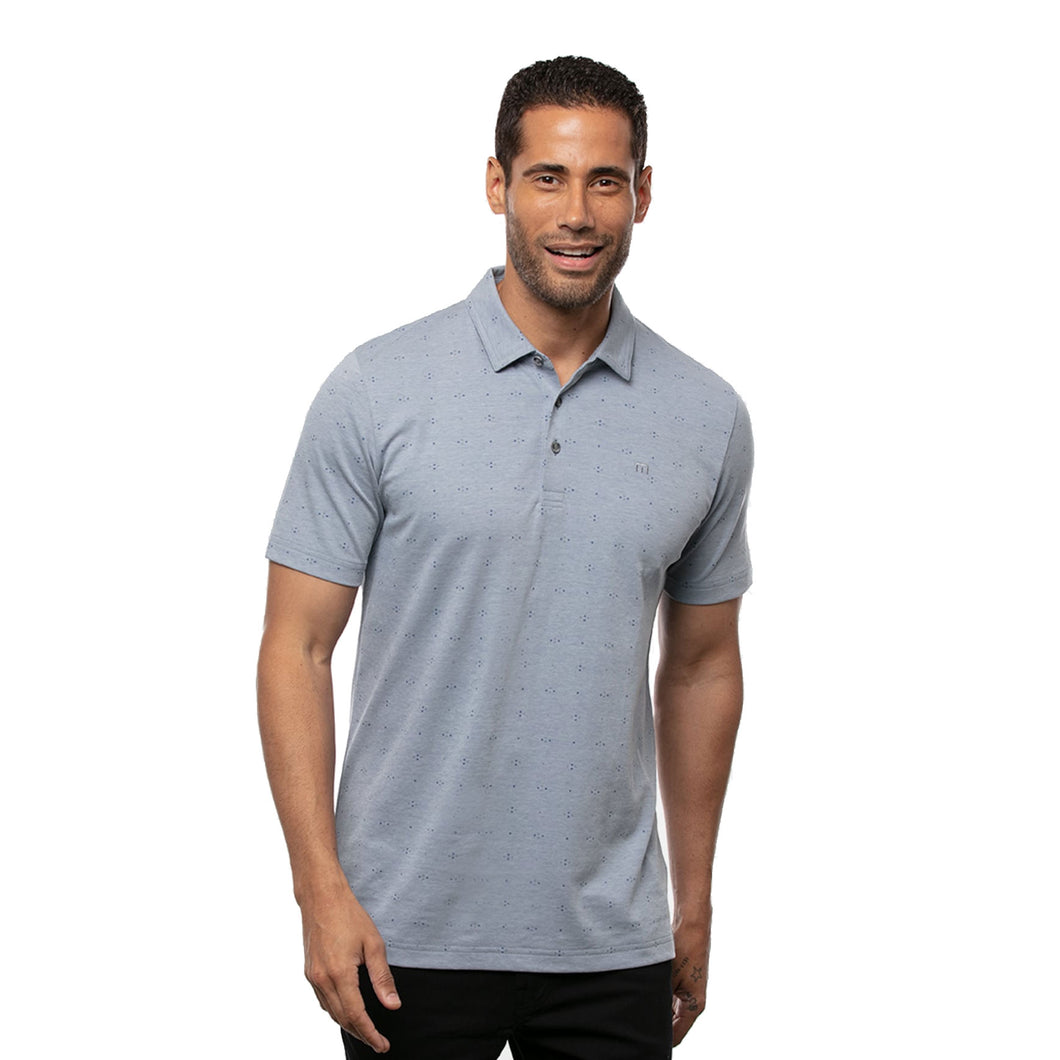 TravisMathew Brew Boys Heather Blue Mens Golf Polo