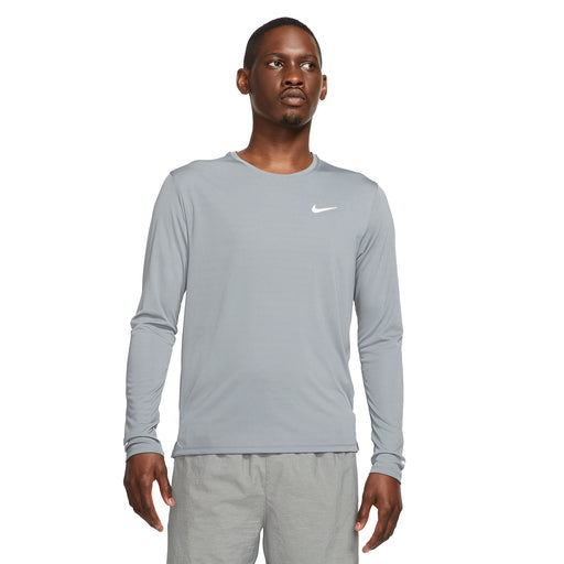 Nike Dri-FIT Miler Mens Long Sleeve Running Shirt - SMOKE GREY 084/XL