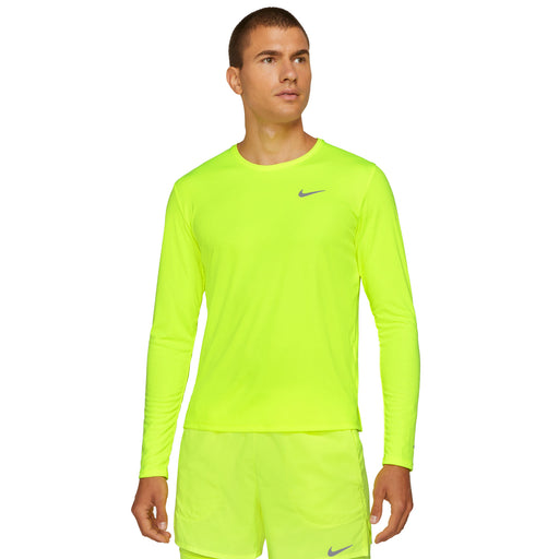 Nike Dri-FIT Miler Mens Long Sleeve Running Shirt - VOLT 702/XL