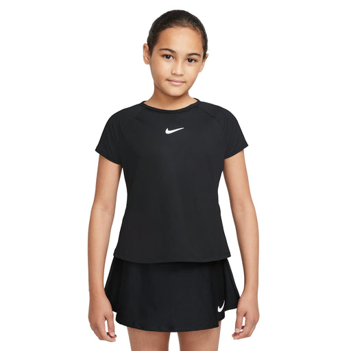 NikeCourt Dri-FIT Victory Girls Tennis Shirt - BLACK 011/XL