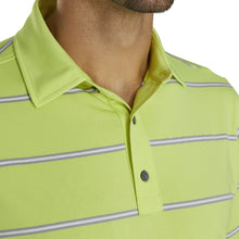Load image into Gallery viewer, FootJoy Lisle Open Stripe Lime Mens Golf Polo
 - 3
