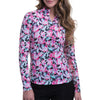 EP New York Floral Print White Mock Womens Golf 1/4 Zip