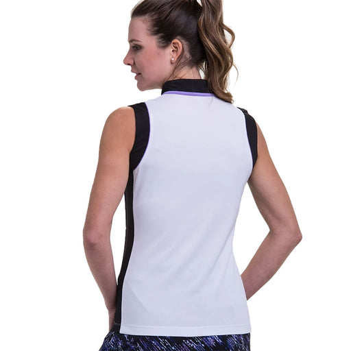 EP NY Mandarin Collar White Womens SL Golf Polo