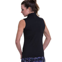 Load image into Gallery viewer, EP NY Mock Zip Black Womens Sleeveless Golf Polo
 - 2