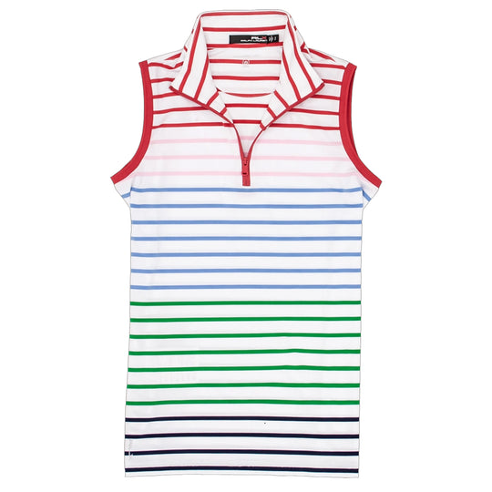 RLX Printed Rainbow Stripe Womens Sleeveless Golf Polo
